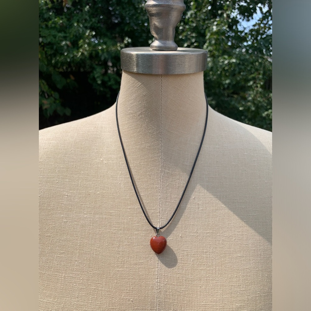 Handmade Heart Genuine Stone Amulet Necklace - Picture 13 of 13